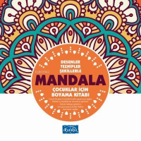 Desenler Tezhipler Şekillerle Mandala - Turuncu Kitap Çocuklar İçin Boyama Kitabı
