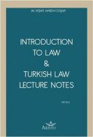 Introduction To Law & Turkish Law Lecture