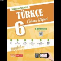 Kırmızı Beyaz Yayınları 6. Sınıf Kazanım Destekli Türkçe Çalışma Föyleri Kırmızı Beyaz