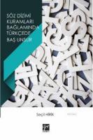 Söz Dizimi Kuramları Bağlamında Türkçede Baş Unsur