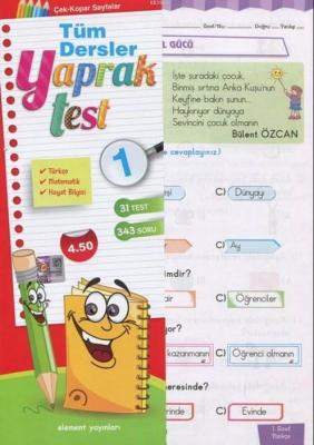 1. Sınıf Tüm Dersler Yaprak Test