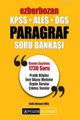 2018 KPSS ALES DGS Ezberbozan Paragraf Soru Bankası Fatih Mehmet Muş