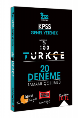 2022 KPSS Genel Yetenek %100 Türkçe Tamamı Çözümlü 20 Deneme Kolektif
