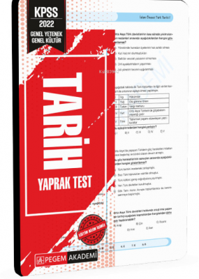 2022 KPSS Genel Yetenek Genel Kültür Tarih Yaprak Test