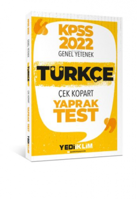 2022 KPSS Lisans Genel Yetenek Türkçe Çek Kopart Yaprak Test