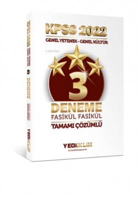 2022 KPSS Lisans GY-GK Tamamı Çözümlü Fasikül 3 Yıldız Deneme