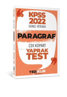 2022 KPSS Paragraf Çek Kopart Yaprak Test Kolektif