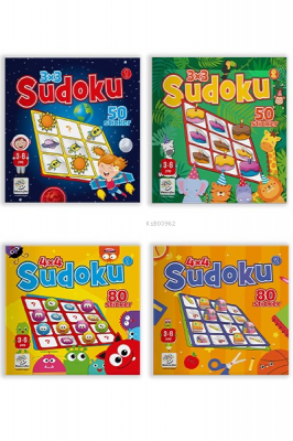 3-6 Yaş Stickerlı Çıkartmalı Sudoku Seti Kolektif