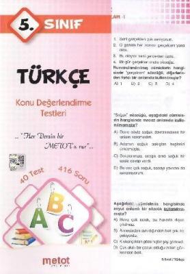 5. Sınıf Türkçe Konu Değerlendirme Testleri Kolektif