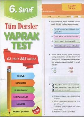 6. Sınıf Tüm Dersler Yaprak Test Kolektif