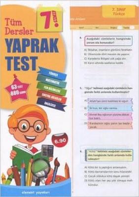 7. Sınıf Tüm Dersler Yaprak Test