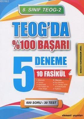 8. Sınıf TEOG 2-TEOG'da %100 Başarı 5 Deneme 10 Fasikül Yunus Emre Çek