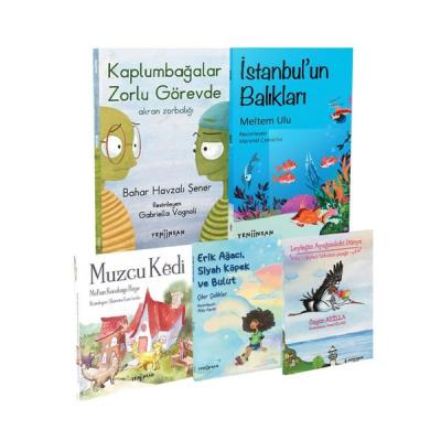 Dayanışmayı Öğreniyorum Seti (5 Kitap) Erik Ağacı, Siyah Köpek ve Bulut - Leyleğin Ayağındaki Dünya - Muzcu Kedi - Kaplumbağalar Zorlu Görevde - İstanbul'un Bal
