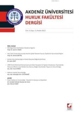 Akdeniz Üniversitesi Hukuk Fakültesi Dergisi