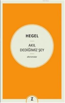 Akıl Dediğimiz Şey Georg Wilhelm Friedrich Hegel