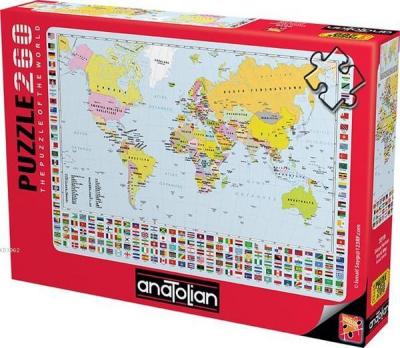 Anatolian Puzzle 260 Parça Dünya Siyasi Harita 3319 Kolektif