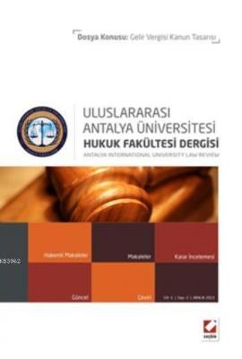 Antalya Üniversitesi Hukuk Fakültesi Dergisi