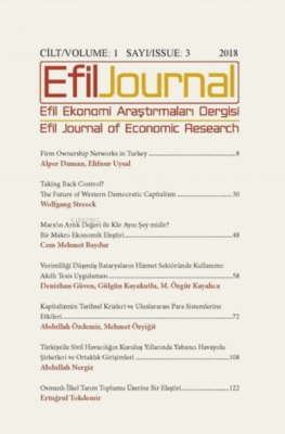 Efil Ekonomi Araştırmaları Dergisi Cilt: 1 Sayı: 3 Kolektif