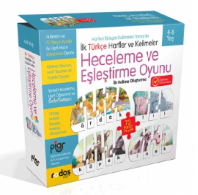 İlk Türkçe Harfler ve Kelimeler/Heceleme ve Eşleştirme Oyunu/73 Parça Puzzle/4-8 Yaş