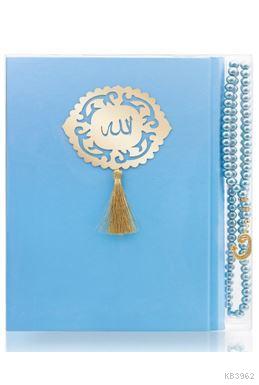 İnci Tesbih Hediyeli Mavi Kur'an'ı Kerîm Elmalılı Muhammed Hamdi Yazır