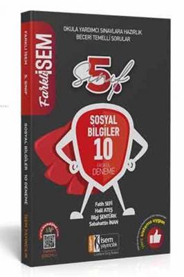 İsem Yayınları 5. Sınıf Farklı İsem Sosyal Bilgiler 10 Fasikül Deneme Çözümlü  İsem Yayın