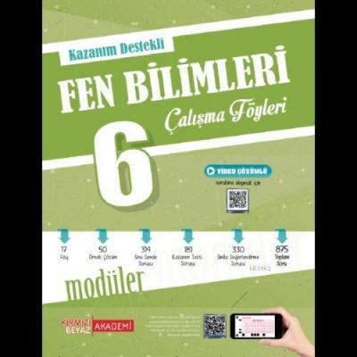Kırmızı Beyaz Yayınları 6. Sınıf Kazanım Destekli Fen Bilimleri Çalışm