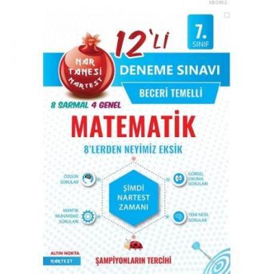 Nartest Yayınları 7. Sınıf Matematik Nar Tanesi 12 li Deneme Sınavı Nartest