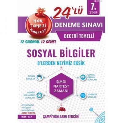 Nartest Yayınları 7. Sınıf Sosyal Bilgiler Nar Tanesi 24 lü Deneme Sınavı Nartest