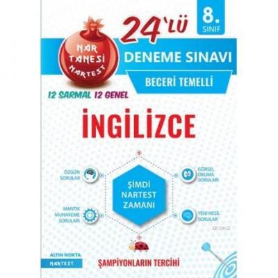 Nartest Yayınları 8. Sınıf LGS İngilizce Nar Tanesi 24 lü Deneme Nartest