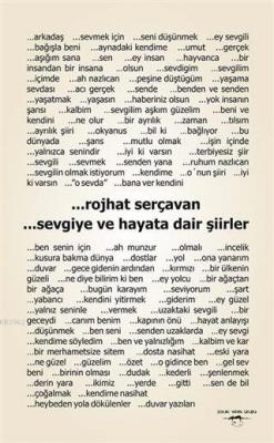 Sevgiye ve Hayata Dair Şiirler Rojhat Serçavan